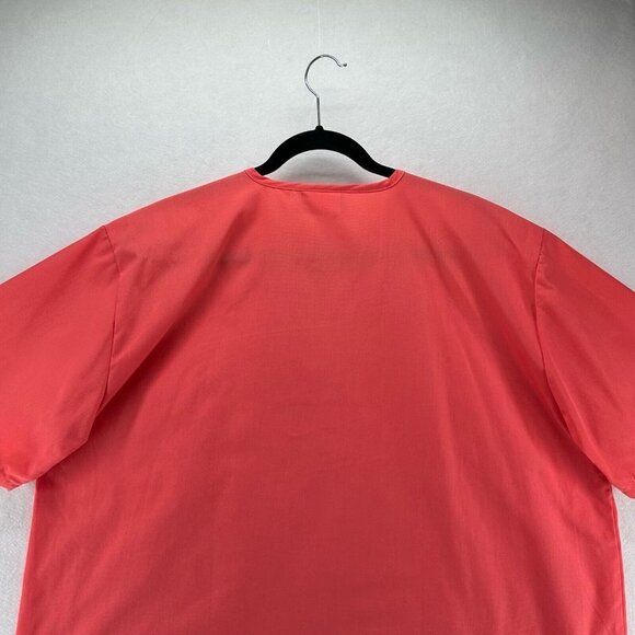 UA Scrubs Top Mens Size L V-Neck Short Sleeve Medical Uniform Melon Orange - Picture 5 of 10
